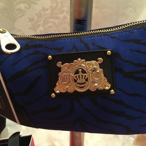 RARE AMAZING vintage brand new zebra print purse and sapphire blue necklace set! - Picture 4 of 12